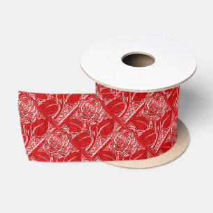 Ruban En Satin Roses métalliques SPOOL 24 ROUGE-RIBBON