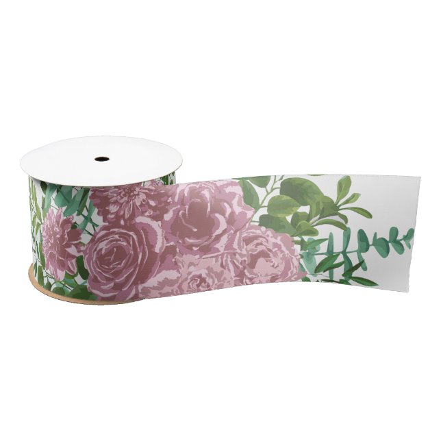 Ruban En Satin Roses roses Jardin Printemps Mariage (Bobine)