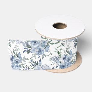Ruban En Satin Roses vintage bleues et vertes