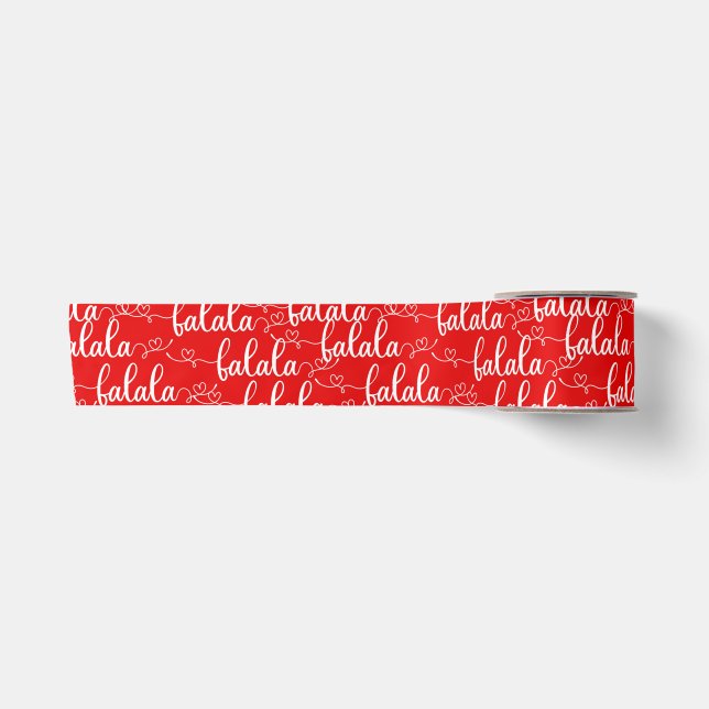 Ruban En Satin Rouge de Noël FaLaLaLaLa (Devant)