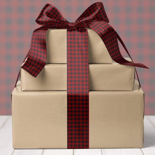 Ruban En Satin Rouge Et Noir Noël Plaid Buffalo (Créateur téléchargé)