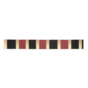 Ruban En Satin Rouge noir Golden Stripes moderne