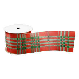 Ruban En Satin ROUGE SCOTT TARTAN 3" Large Satin Ribbon