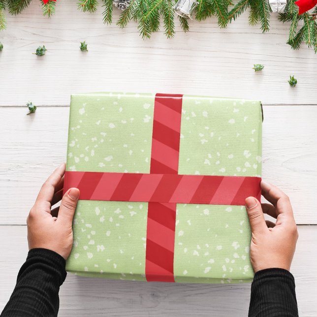 Ruban En Satin Rouge simple rayé classique (Red whimsical striped festive simple red ribbon)