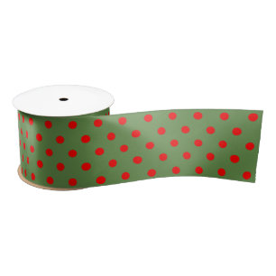 Ruban En Satin Rouge vert Polka Point Noël Classique Couleur Per
