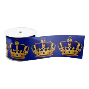 Ruban En Satin Royal Blue Gold Crown Fancy Prince