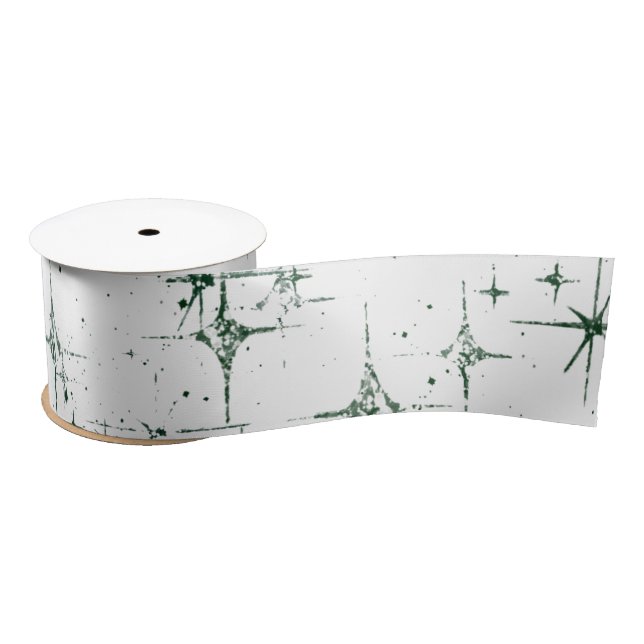 Ruban En Satin Ruban 3 pouces Green Star Twinkle (Bobine)