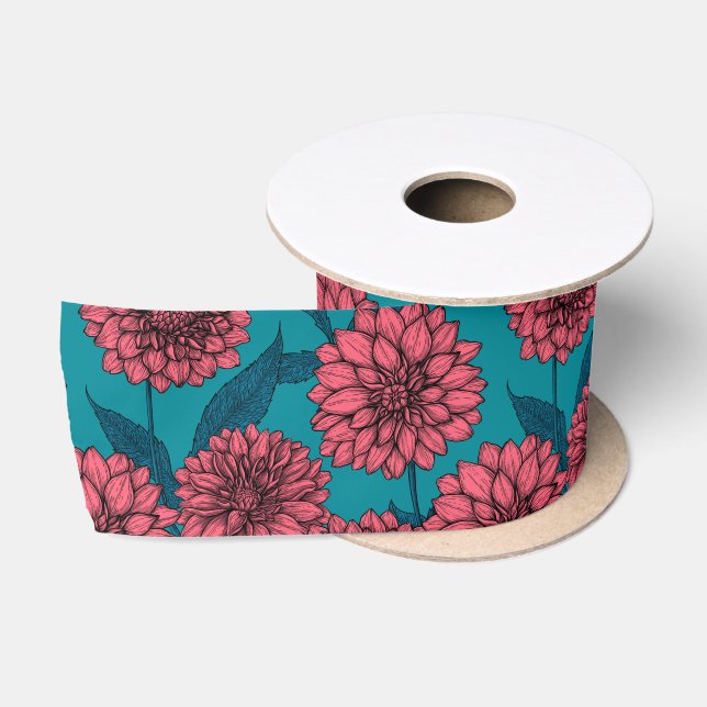 Ruban En Satin Ruban Dahlias Satin (Bobine)