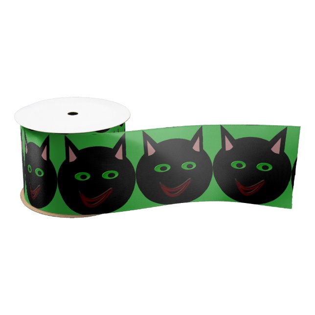 Ruban En Satin Ruban de chat noir d'Halloween (Bobine)