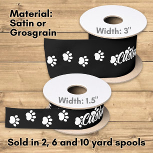 Ruban En Satin Ruban de satin à motif Pet Paws