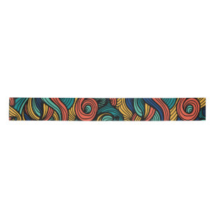 Ruban En Satin Ruban de satin à motif vagues Paisley rétro