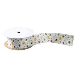 Ruban En Satin Ruban de Satin Abeilles Miel Floral