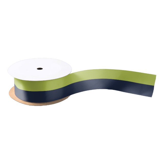 Ruban En Satin Ruban de satin chartreuse doux et bleu foncé (Bobine)