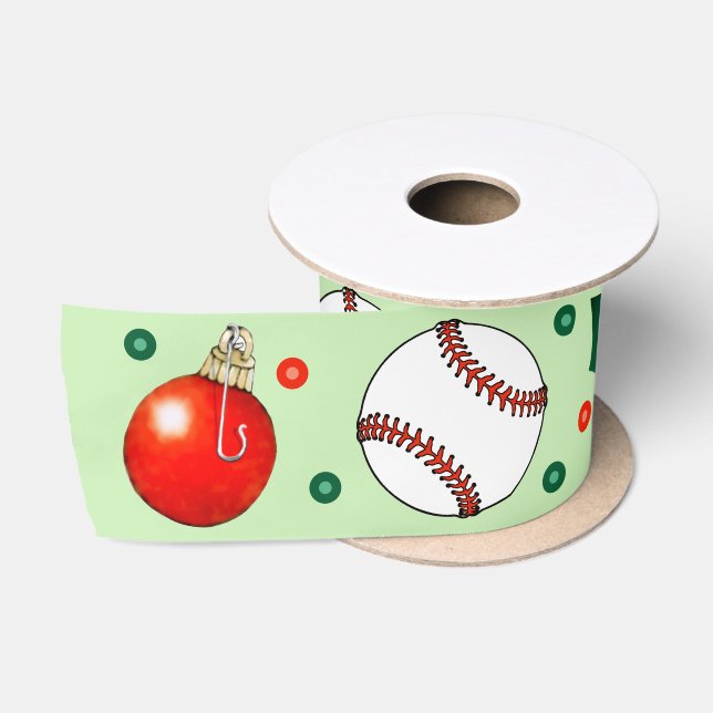 Ruban En Satin Ruban de satin de cadeau de Noël de baseball (Bobine)