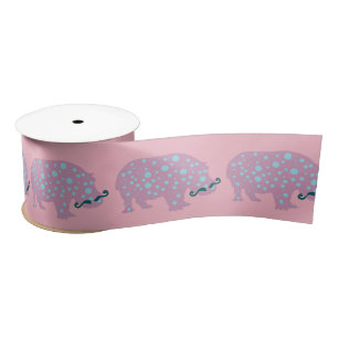 Ruban En Satin Ruban de satin de Girlie d'hippopotame, bobine de