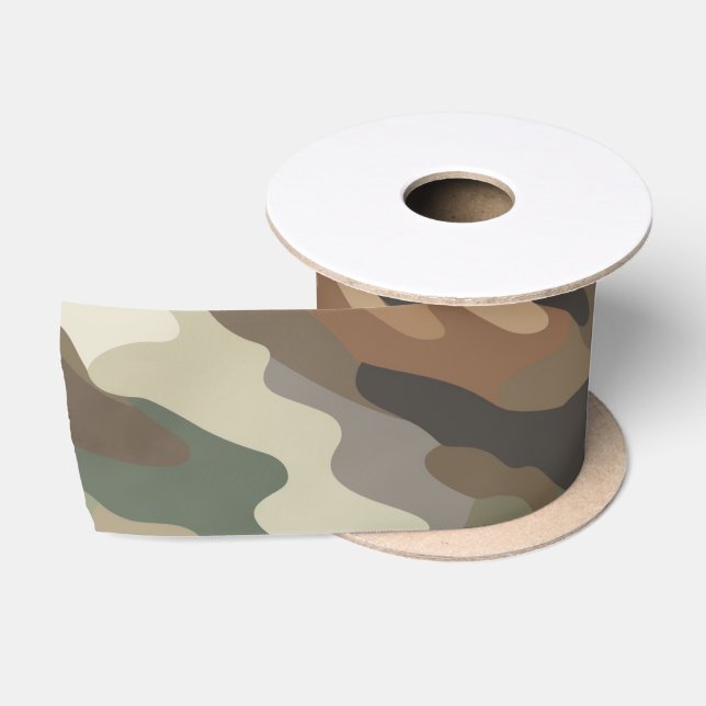 Ruban En Satin Ruban de satin de luxe à texture camouflage élégan (Bobine)