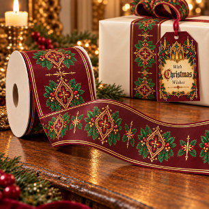 Ruban En Satin Ruban de satin de Noël gothique victorien
