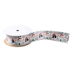 Ruban En Satin Ruban de satin de Noël Parti Poodle