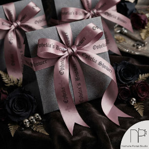 Ruban En Satin Ruban de satin mauve lunatique à fleur de lis