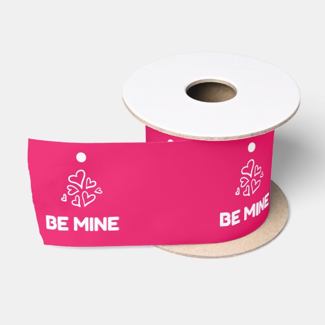 Ruban En Satin Ruban de satin rose coeurs Mienne (Bobine)