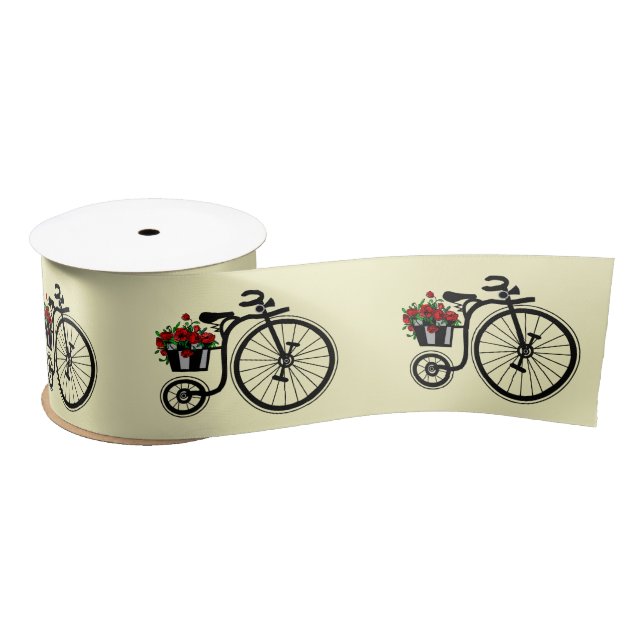 Ruban En Satin Ruban de vélo à fleurs - Couleurs personnalisées - (Bobine)