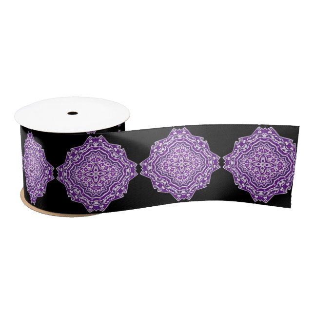 Ruban En Satin ruban mandala violet (Bobine)