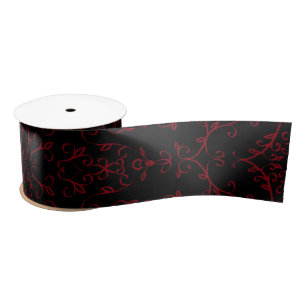 Ruban En Satin Ruban Mariage gothique rouge et noir