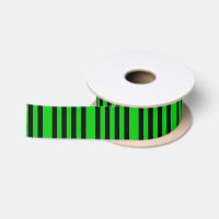 Ruban rayé vert et noir de satin