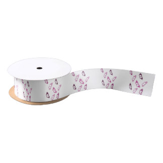 Ruban En Satin Ruban rose et pourpre de papillon