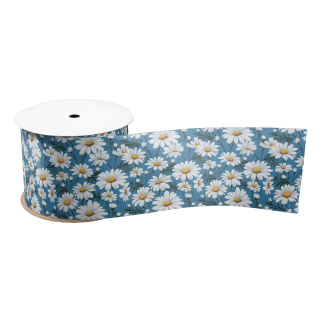 Ruban En Satin Ruban Satin Daisies (Bobine)