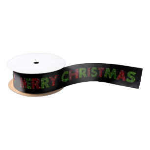 Ruban En Satin ruban satin de Noël vert et rouge