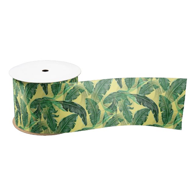 Ruban En Satin Ruban Satin Feuille Jungle Chaud (Bobine)