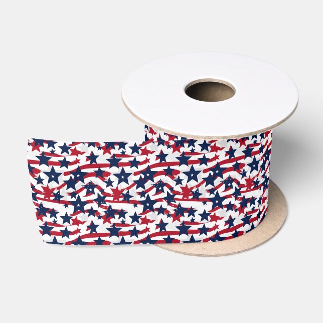 Ruban En Satin Ruban Satin Stars Patriotc (Bobine)