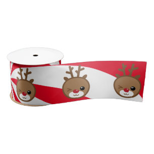 Ruban En Satin Ruban satiné Kawaii Reindeer