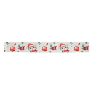 Ruban En Satin Rubans de satin pour Noël avec de mignons chatons