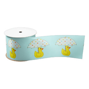 Ruban En Satin Rubber Ducky Baby Duckling Umbrella Satin Ribbon