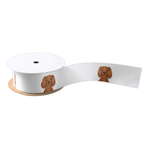 Ruban En Satin Ruby Cavalier King Charles Spaniel Chien Head