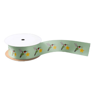 Ruban En Satin Ruby-throated Hummingbird Satin Ribbon