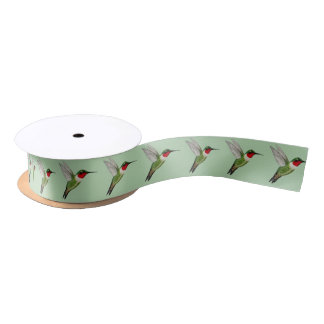 Ruban En Satin Ruby-throated Hummingbird Satin Ribbon