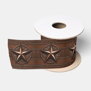 Ruban En Satin Russe Western Pays Brown Cowboy Texas Star