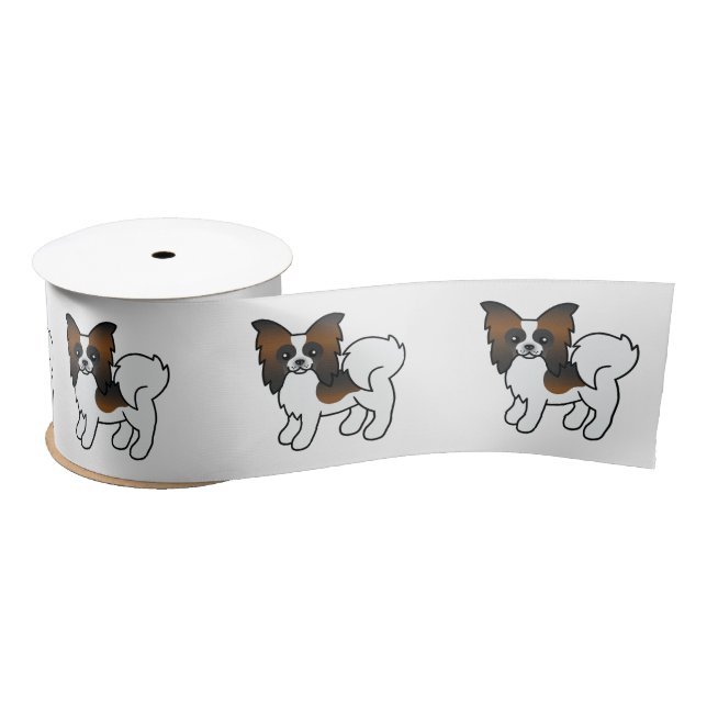 Ruban En Satin Sable Papillon mignon chien de dessin (Bobine)