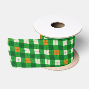 Ruban En Satin Saint-Patrick d'argyle aux couleurs irlandaises