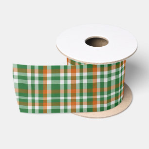 Ruban En Satin Saint Patrick jour Irlande Drapeau gingham coloré