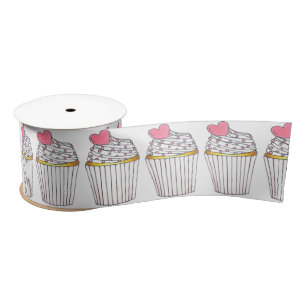Ruban En Satin Saint-Valentin Cupcake Coeur rose Saupoudrer l'amo