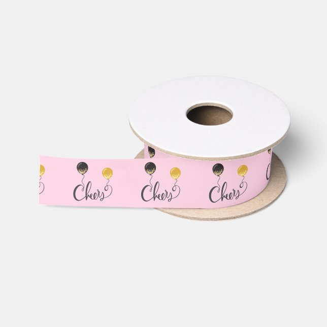 Ruban En Satin Salutations avec ballons (Bobine)