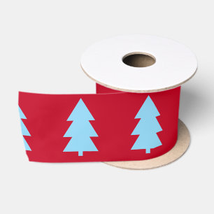 Ruban En Satin Sapin de Noël Rouge Foncé
