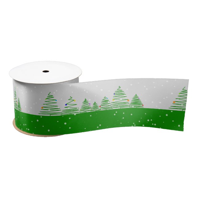 Ruban En Satin Sapins de Noël (Bobine)