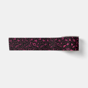 Ruban En Satin Série Bourgogne et Or Léopard Design 3