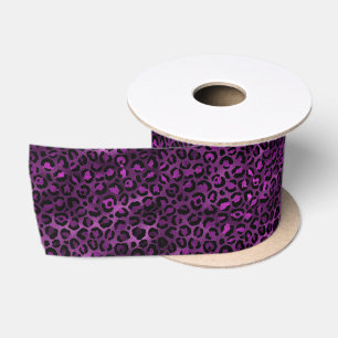 Ruban En Satin Série Purple and Gold Leopard Design 3