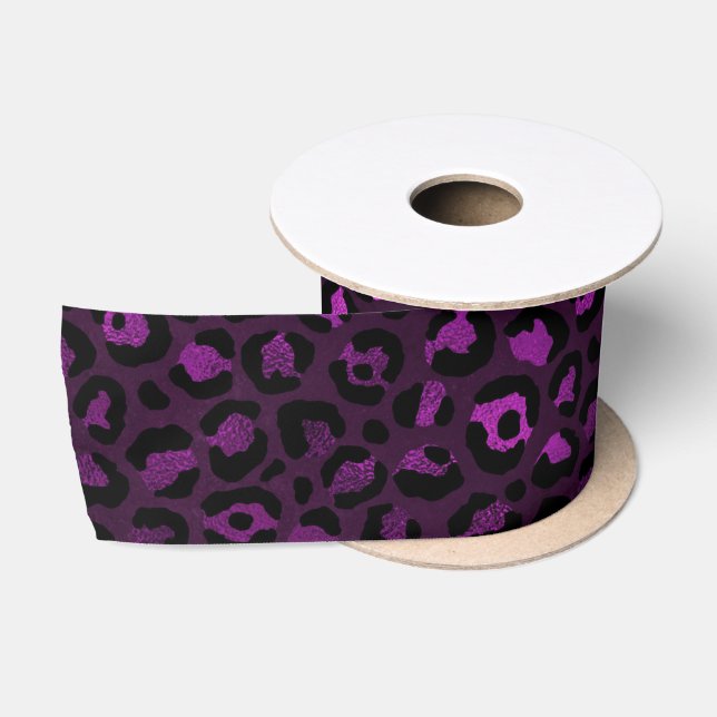 Ruban En Satin Série Purple and Gold Leopard Design 5 (Bobine)